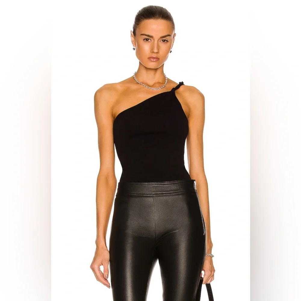 Helmut Lang Top Asymmetric Twist Tank One-Shoulder XS/S